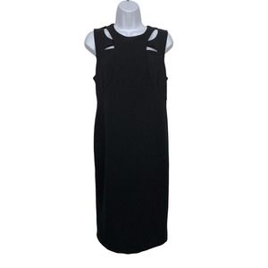 Spenser Jeremy Womens 8 Black Sheath Dress Sleeveless Cut Out Collar